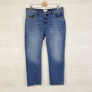 Hatch Maternity Boyfriend Jeans Size 30 Under Belly Indigo Straight Leg Cropped